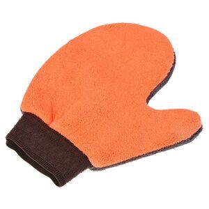 Microfiber Wash Gloves Sponge Reusable Dry Duster with Thumb, Grey Orange
